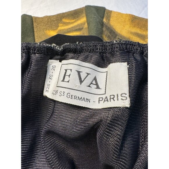 Y2K  EVA GERMAIN PARIS Unique Pattern black elastic High Waisted Skirt France - Picture 15 of 16